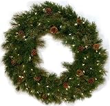 Good Tidings 4750017 Royal Cashmere Artificial Prelit Christmas Wreath 36 Inches in Diameter with 100 Clear Lights