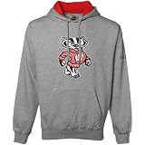 NCAA Wisconsin Badgers Gray Classic Twill Hoody Sweatshirt