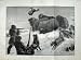 1881 SHOOTING MUSK OXEN ARCTIC REGIONS DOGS SNOW ART