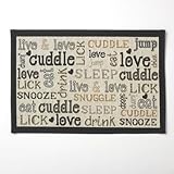 Pet Rageous Designed Tapestry Placemat for Pet Feeding Station, 13-Inch by 19-Inch, Cuddle, Natural/Black