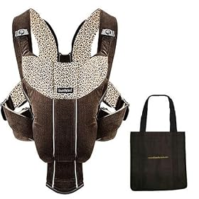Baby Bjorn 026142US Baby Carrier Active with carry Tote Bag - Dark Brown Flowery Corduroy