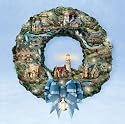 Thomas Kinkade Lighted Seaside Village Wreath Wall Art