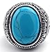 KONOV Jewelry Mens Stainless Steel Ring, Classic Vintage, Blue Silver