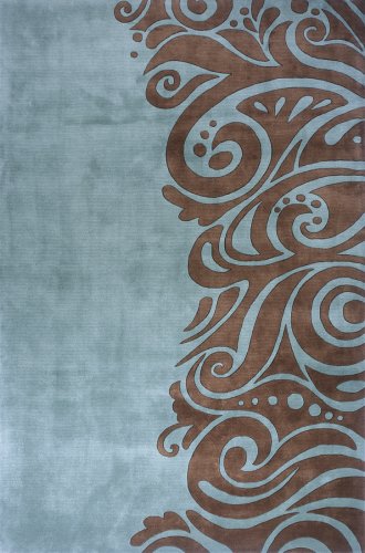 Momeni New Wave Chinese Hand Tufted 5-3-by-8-0 Wool Rug  NW-88 TQS000, Turquoise
