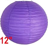 Royal Purple Chinese/Japanese Paper Lantern/Lamp 12" Diameter - Just Artifacts Brand
