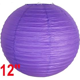 Royal Purple Chinese Japanese Paper Lantern Lamp 12 Diameter - Just Artifacts Brand by Just Artifacts