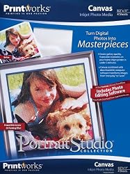 Printworks Portrait Studio Collection Specialty Photo Paper, Canvas, 8.5 x 11, 17 mil Thickness, 4 Sheets/Pack - 00648