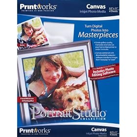 Printworks Portrait Studio Collection Specialty Photo Paper, Canvas, 8.5 x 11, 17 mil Thickness, 4 Sheets/Pack - 00648