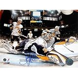 NHL Ryan Miller Goal Cam Glove Save Vs Devils Autographed 8-by-10-Inch Photograph