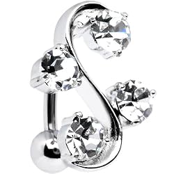 Top Mount Crystalline Gen Vine Belly Ring