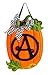 Evergreen Pumpkin Monogram Outdoor Safe Felt Door Decor