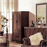 IMAGE OF Wildon Home 8424TV Bella TV Armoire in Mahogany and Ash Burl