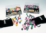  : Stack Pyramid Pack (56 - 5/8 inch purple,black,pink,green dice)