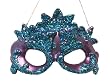 Regal Peacock Purple Mica Glitter Mardi Gras Mask Christmas Ornament