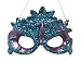 Regal Peacock Purple Mica Glitter Mardi Gras Mask Christmas Ornament