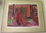 The 'S' Person, Watercolor Painting By Carmel Artist Virginia Conroy (Mrs. Eldon Dedini) - Framed Artwork