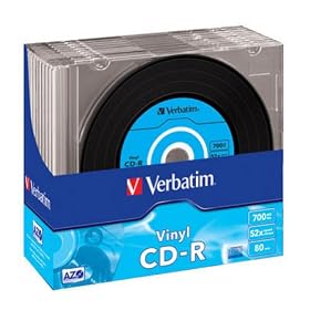 Verbatim 43426 CD-R 52x Vinyl 10pk slim
