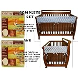 BLUE BROWN MAX 3 Piece CribWrap Crib Wrap Complete Set Trend Lab-One 51
