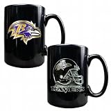 NFL Baltimore Ravens Two Piece Coffee Mug Set- Primary & Helmet Logo