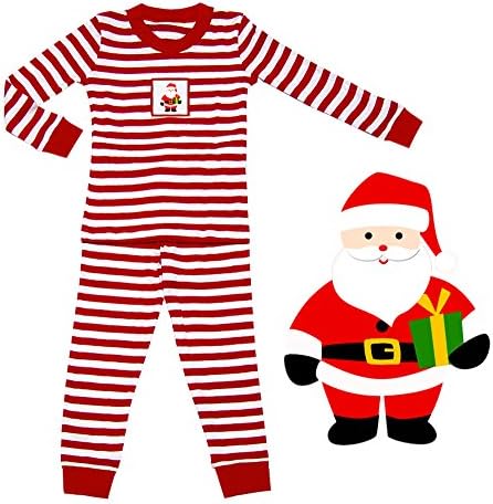 Baby Boys Hand Embroidered Santa Red&white Christmas Pyjama Set (3 Months)