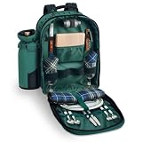 Capri Green With Irish Plaid Napkins Insulate Picnic Backpack With Wine Duffel & Deluxe Service