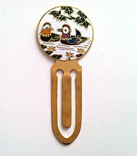 Traditional Chinese handmade Cloisonne Bookmark Book Mark 6 pc set with designs of mandarin duck, deer, plum flower, crane, birds, goose -Ship from IL, USA