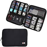 BUBM Travel Gear Organizer / Electronics Accessories Bag / Phone Charger Case (Large, Black)