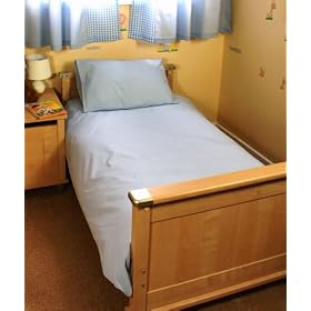 LIGHT BLUE COT BED / JUNIOR DUVET SET 100% COTTON