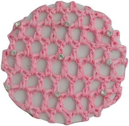 Lt. Pink Bun Cover with 9 Rhinestones