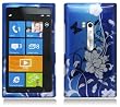 BLUE FLOWER Hard Plastic Protector Case Cover For Nokia Lumia 900 (AT & T)