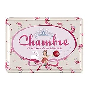 Plaque de Porte Chambre Fille LE BOUDOIR DE LA PRINCESSE En M&eacute;tal