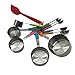 Measuring Cups and Spoons Set from Gozbit - 11 Piece - Stainless Steel with Multi-Colored Silicone Inserts - including Red Spatula