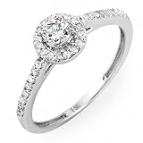 14k White Gold Brilliant Round Cut Diamond Ladies Engagement Bridal Ring 1/2 (0.50 cttw, F-G-H Color, SI- I Clarity)