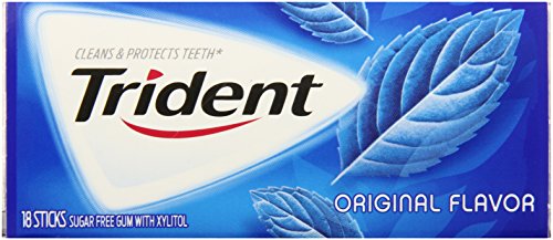 Trident sugar free gum with xylitol, original, 14 count