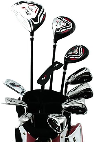 World Eagle F-F-01 Alfa Men's Complete Golf Set with WhiteRed Bag Left Flex-R 14-Piece