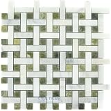 Bergammo - basketweave marble emberta sassari mosaic tile in flora