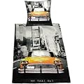 New York Taxi Bettw�sche Yellow Cab - Fotodruck, aus 100% Baumwolle Linon, (80x80/135x200cm).