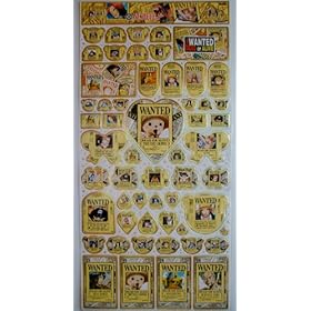  Anime One Piece Pirates Luffy and Characters Sticker Sheet #1