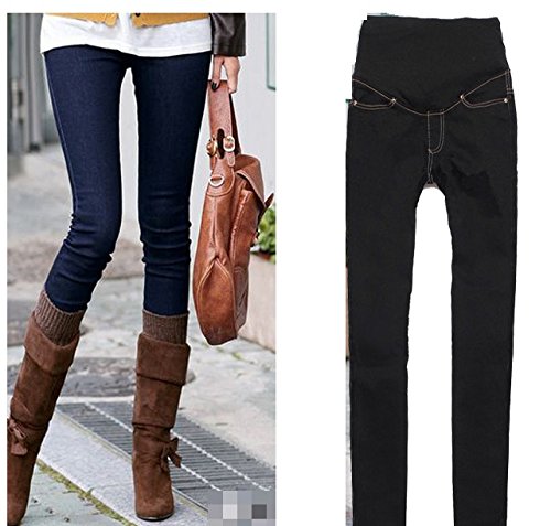 shop-k.p. マタニティ　デニム調 レギンス パンツ 「＋ 緊急ホイッスル セット] レディース　カジュアル　スリム　 ジーンズ 定番 大きい サイズ　 kp02