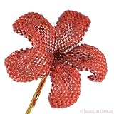 Beaded Plumeria Flower - Red Sands - beadwoven Hawaiian flower bobby pin