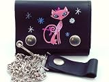 wallets for girls Pretty Pink Kitty Genuine Leather Chain Wallet #11