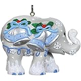 Westland Giftware Elephant Parade Resin Ornament in Tin Window Box, 2.25-Inch, Silver Bells