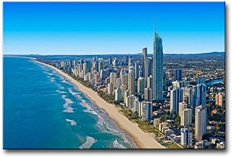 Blue Wall Art Painting Gold Coast High-Rise Building Blue Sea Pictures Prints On Canvas City The Picture Decor Oil For Home Modern Decoration Print For Kids Room