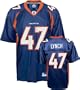 John Lynch Jersey: Reebok Navy Replica #47 Denver Broncos Jersey