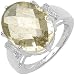 9.40 Carat Genuine Rutilated Quartz Sterling Silver Ring