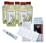 Produkt-Bild: 5er Set (5x250ml) Fl&uuml;ssig Entkalker - 10 (10x1,6g) Kaffeefettl&ouml;sertabletten und 6g Silikonfett im Set - f&uuml;r Kaffeevollautomaten und Siebtr&auml;gerger&auml;te