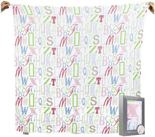 The Little Linen Company Australia Single Pack Muslin - Letters