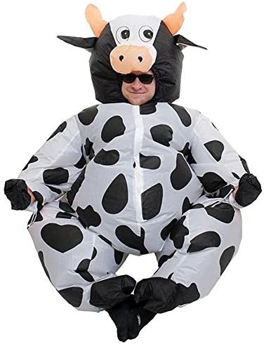 Funny Inflatable Cow Costume for Men Women Animal Halloween Party Fancy Dress
