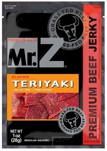 Mr. Z Premium Beef Jerky Teriyaki Flavor, 1-Ounce Bags (Pack of 12)