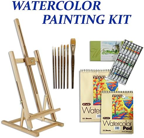 27 Piece Watercolor Painting Set with Art Easel by Marseilles Studios